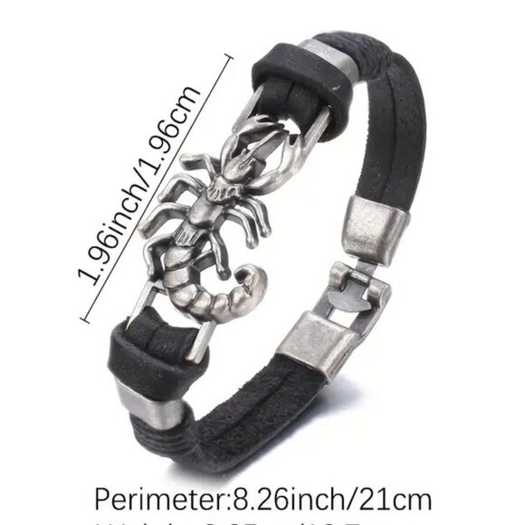 Bracelet Scorpion Leather Wrist Bangle Rock Edgy Goth Grunge Stylish Trendy - Picture 4 of 4